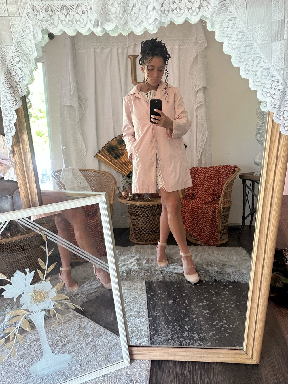 Gallery Pale Pink Trench Coat